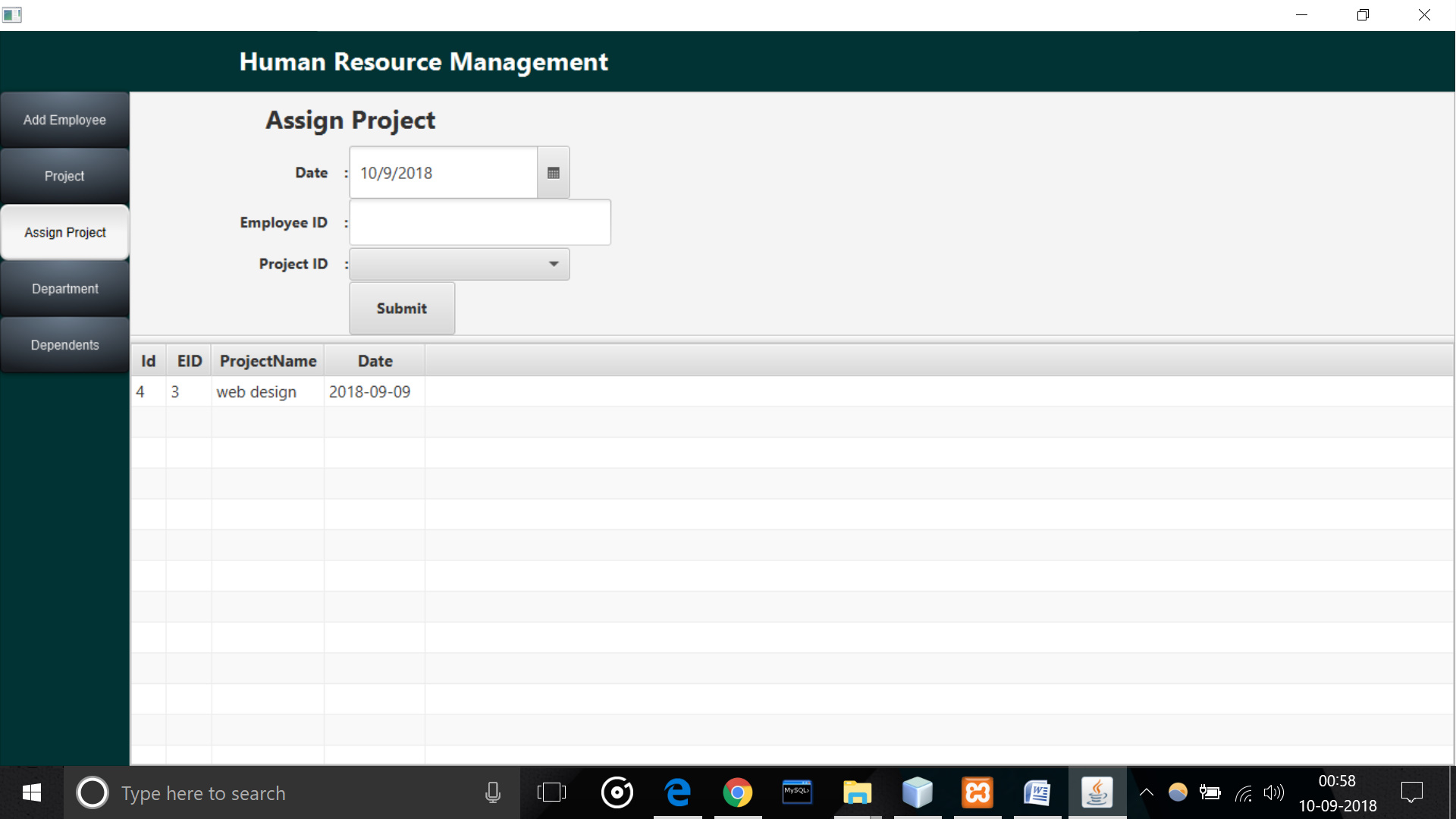Free Mini DBMS Project Human Resource Management 1
